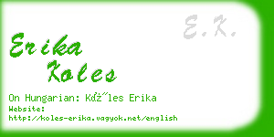 erika koles business card